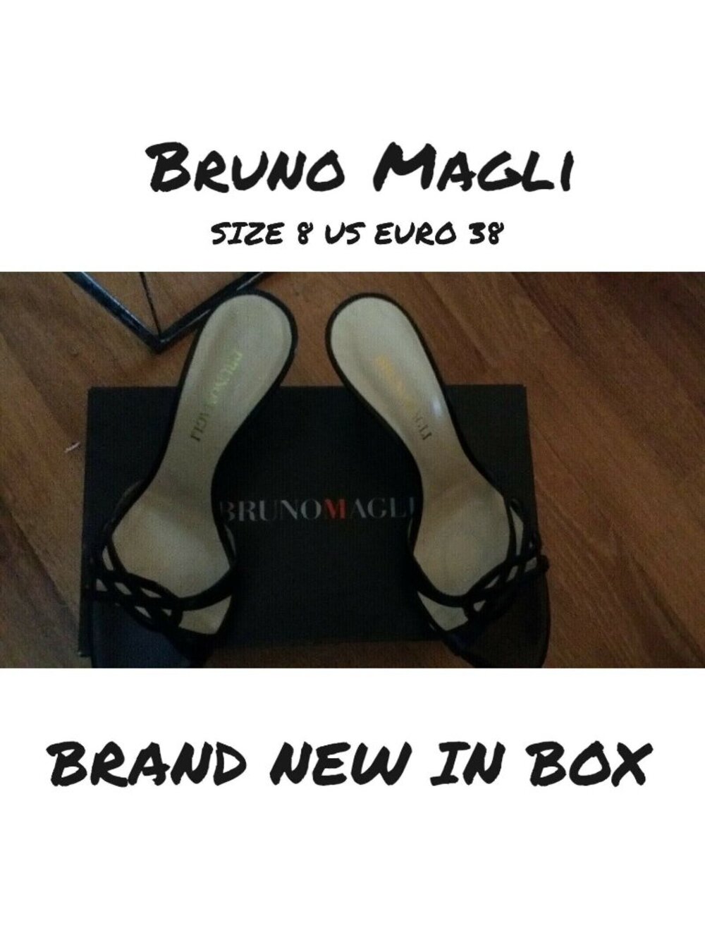 New Bruno Magli Peep Toe Heel Sandals Size 38 (US 8) - New In Box